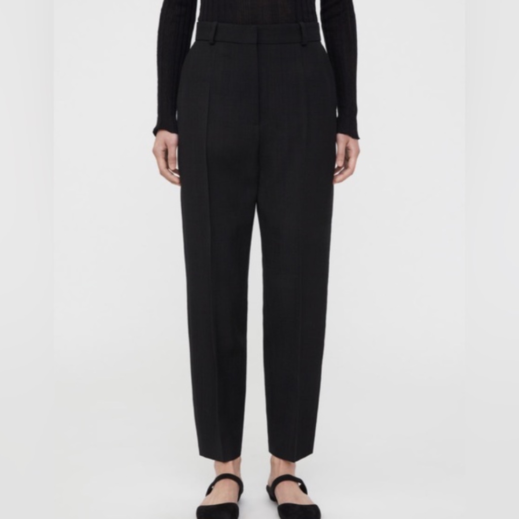 Toteme Tapered Suit Trouser Nwt Linen Viscose- Black - Size 38 / M-L Us